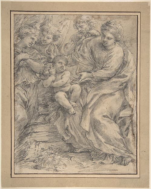 The Holy Family with Two Angels
