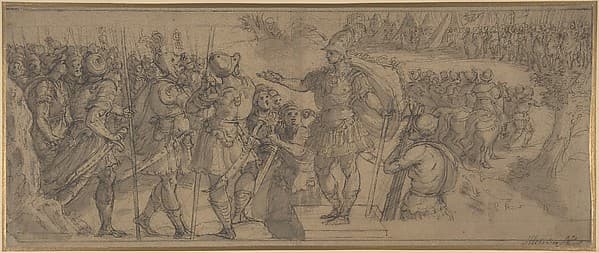 Design for a Narrative Frieze: A Commander Addressing His Troops