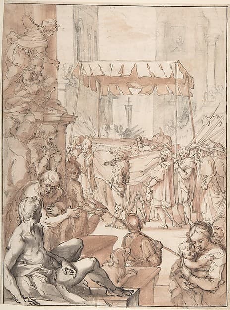 The Body of Saint Catherine of Siena carried in Procession, after Francesco Vanni