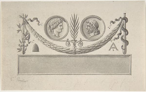 Vignette with Two Portrait Medallions
