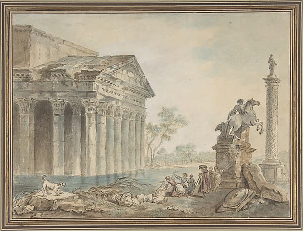 Architectural Capriccio with Roman Monuments and Washerwomen