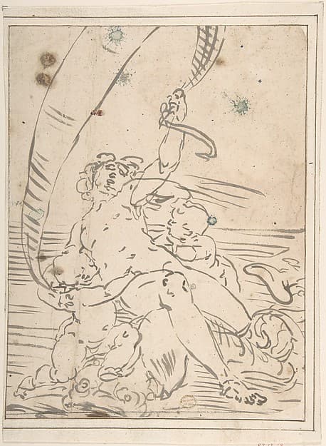 Arion and Two Cupids on a Dolphin
