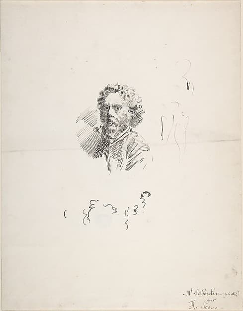 Portrait of Marcellin Desboutin (recto); sketch of head (verso)