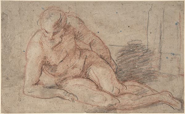 Reclining Nude Figure (recto); unidentifiable sketches (verso)