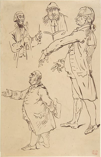 Studies of Four Englishmen, after James Gillray