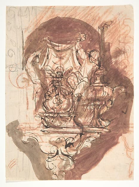Design for a sepulchral monument; verso: Design for a sepulchral monument
