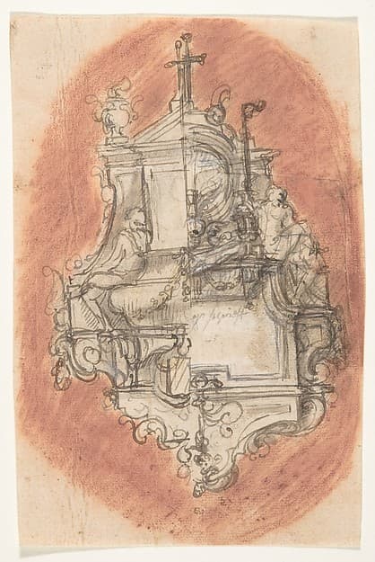 Design for a sepulchral monument; verso: Design for a sepulchral monument