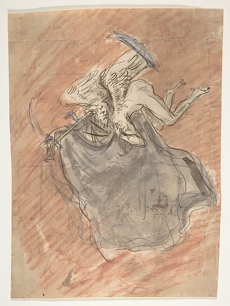 Design for a sepulchral monument with an allegory of Time; verso: Design for a sepulchral monument