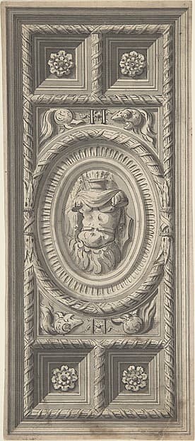 Study of the Henri II Staircase Ceiling at the Louvre Palace