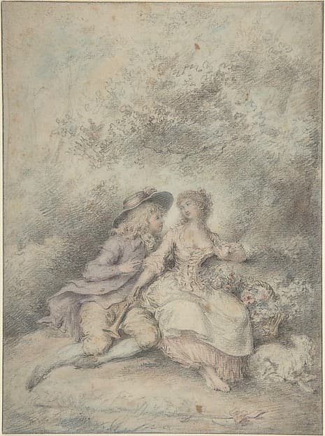 Seated Couple in a Bower