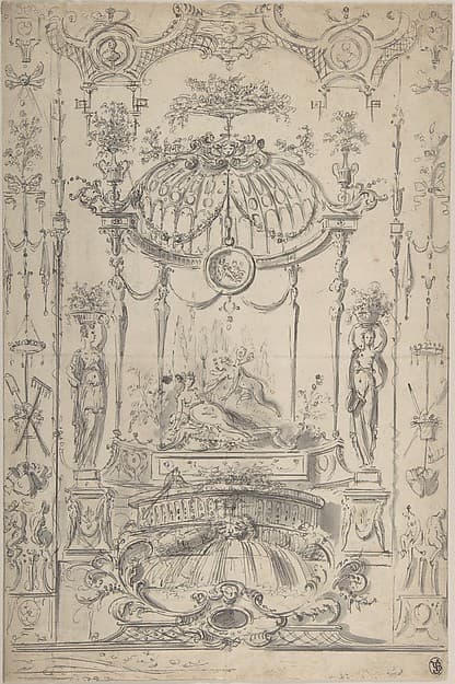 Design for an Arabesque with Cupid and Psyche