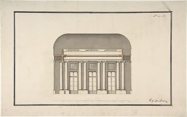 Section of a Ballroom: Three Doorways between Sets of Two Columns