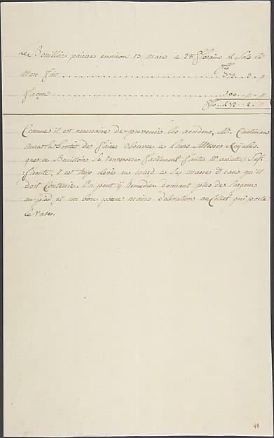 Estimate for repair work and explanatory note