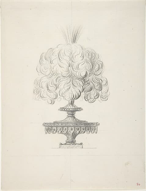 Design for a Plumed Oil Lamp