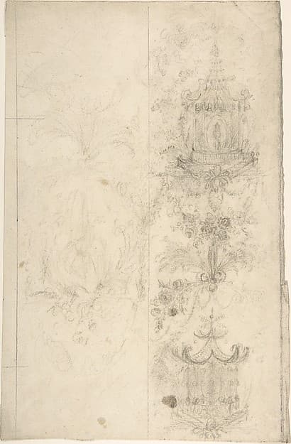 Two Designs for Chinese Lanterns, possibly meant for the Decoration of a Wall Panel