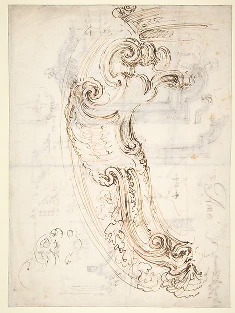 Design for a Cartouche (recto); Designs for Frames (verso)