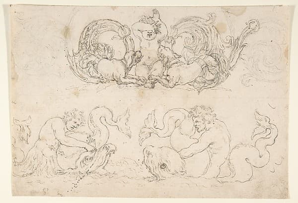 Designs for Ornamental Motifs with Figures, Real and Imaginary Animals, and Coats of Arms of the Medici Grand Dukes