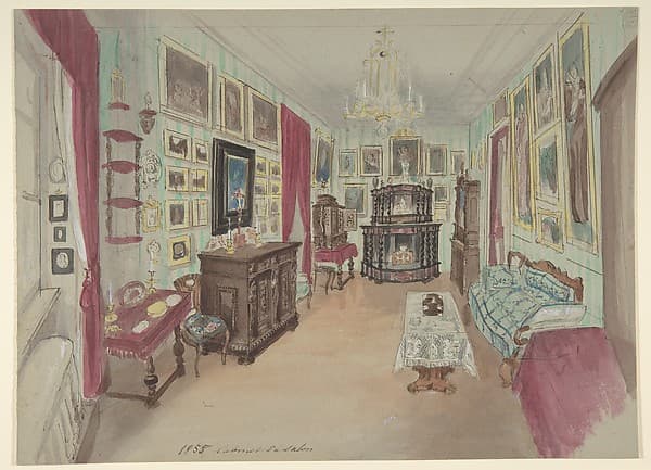 Drawing of an Interior: Cabinet du Salon