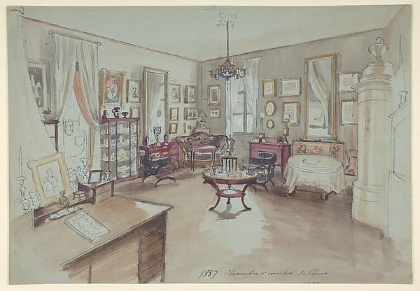 Drawing of an Interior: Chambre à coucher