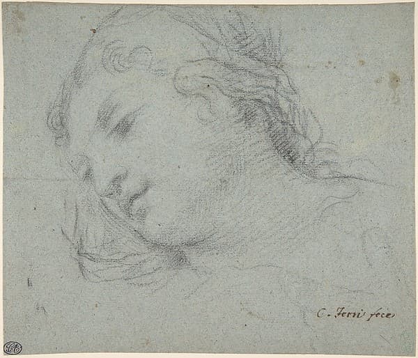 Head of a Woman (recto); Head of a Child, Study of Children's Forearms (verso)