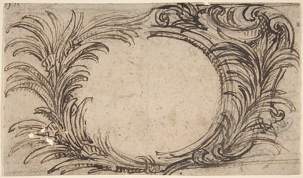 Two Variants for a Cartouche with Palm Leave Decoration