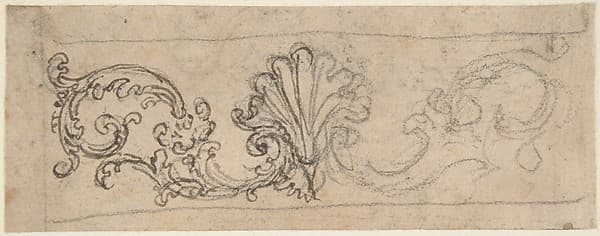 Design for a Frieze Decorated With a Palmette and Tendrils (recto); Two Designs for a Rosette (verso)