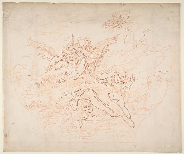Preparatory Drawing of a Ceiling for Etching after Boucher Drawing