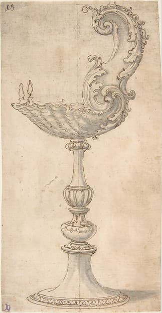 Design for a Cup or Reliquary Composed of a Shell and S-Volute.