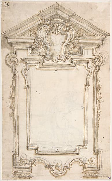 Design for a Frame or Epitaph (recto); Caryatid Supporting a Frame (verso)