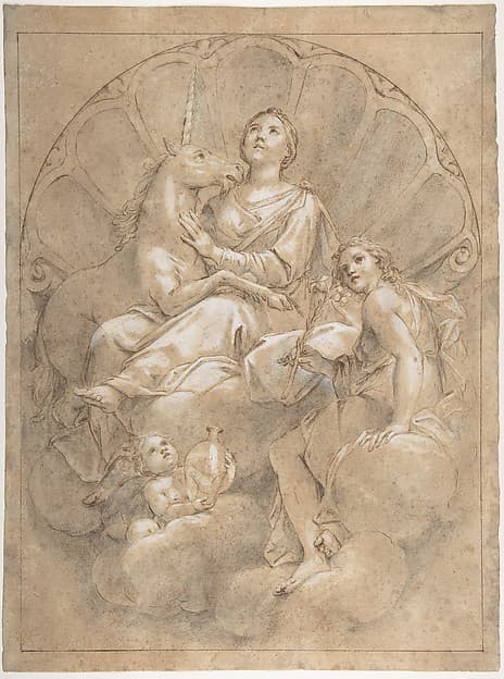 Allegorical Figure of Purity with a Unicorn