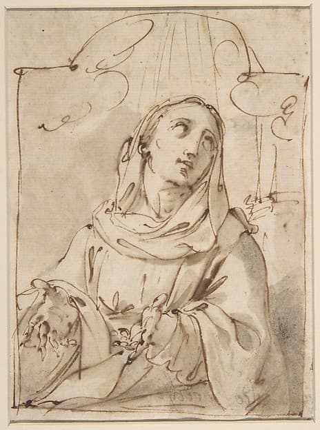 Half Figure of a Female Saint