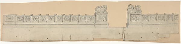 Design for a Stage Set at the Opéra, Paris: Balustrade with Chinese Motif