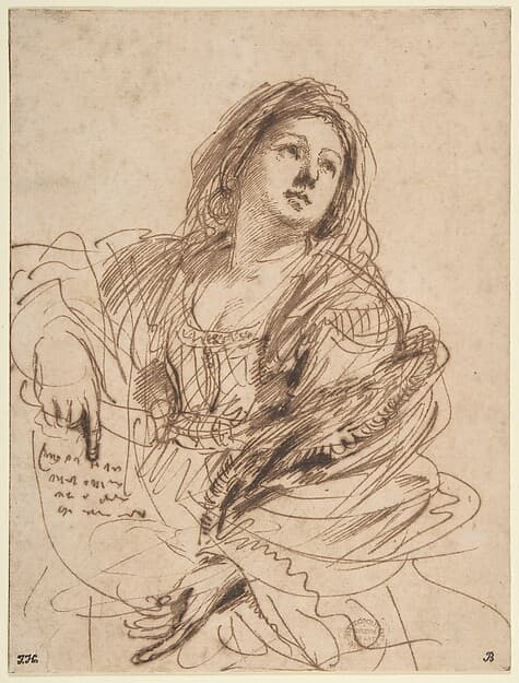 A Sibyl Holding a Scroll (Study for the Cimmerian Sibyl)
