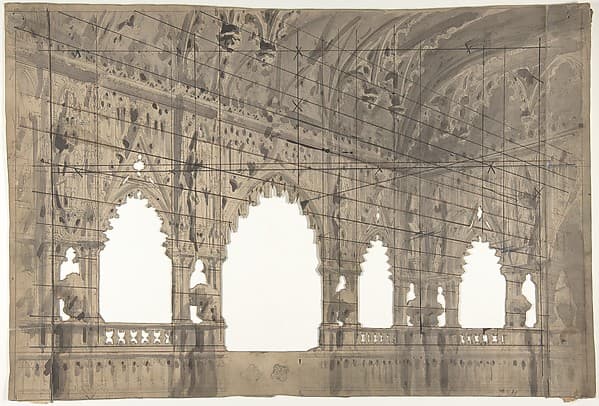 Design for a Stage Set at the Opéra, Paris: Church Interior