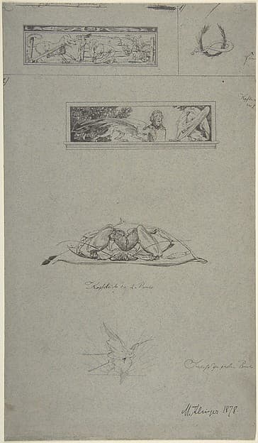 Studies for headpieces and vignettes in the book, Amor und Psyche (Opus V)