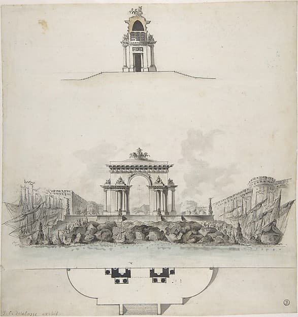 Design for Colossal Triumphal Arch Surmounted by a Quadriga