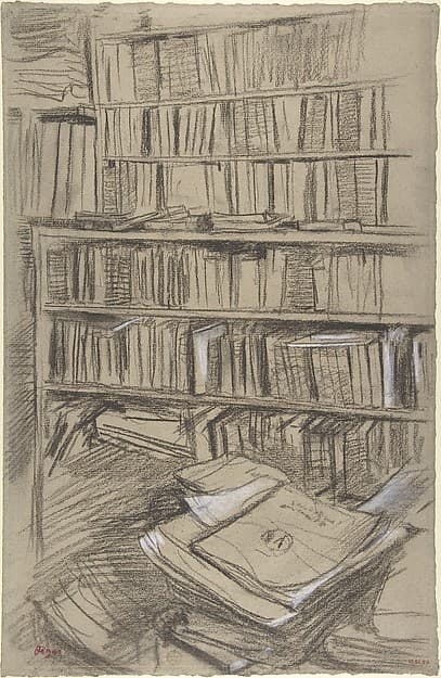 Bookshelves, Study for "Edmond Duranty"