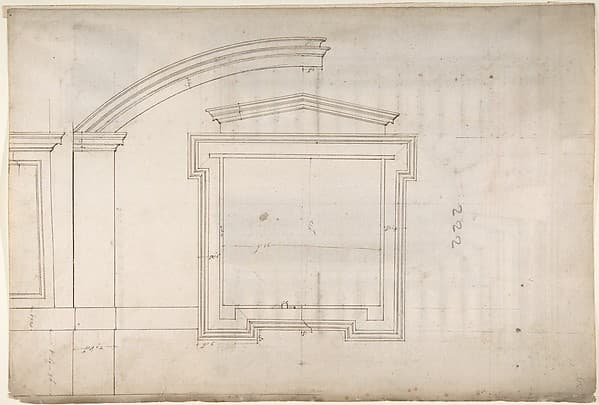 St. Peter's, apse, window, elevation (recto) Unidentified, portal, elevation (verso)