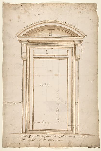 San Lorenzo, north portal, elevation (recto) San Lorenzo, north portal, cornice, profile (verso)
