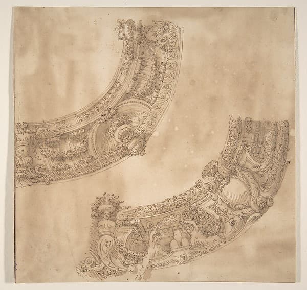Two Designs for the Decoration of a Circular Frieze or Cornice