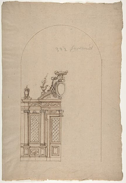 Design for a Choir Screen with a Cardinal's Hat