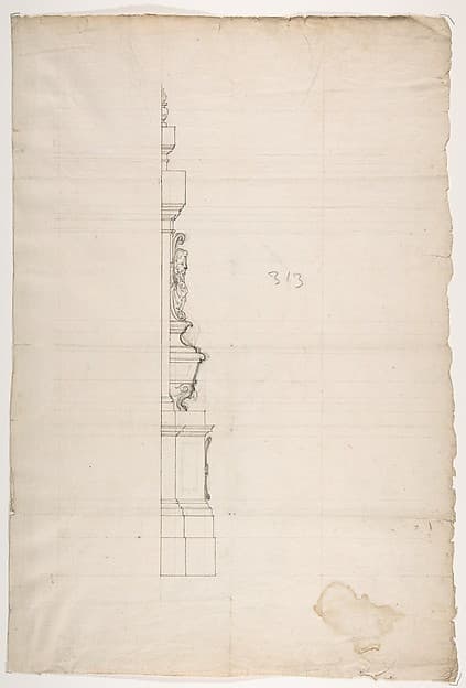 Profile of a Design for a Tomb with a Male Bust