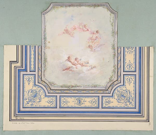 Design for Ceiling with Putti, Hôtel of Doctor Cranchi