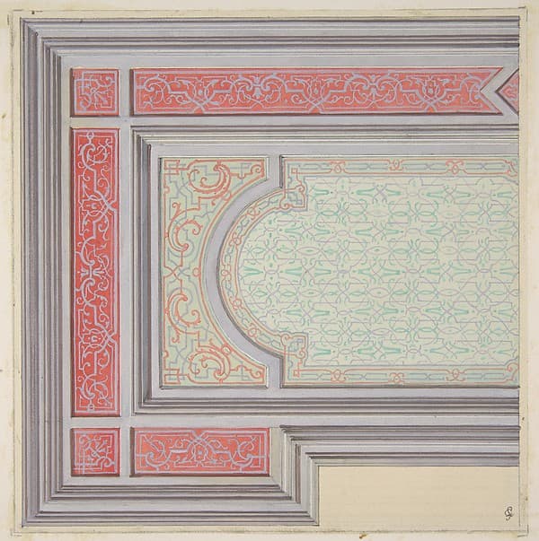 Design for the decoration of a ceiling in strapwork and rinceaux