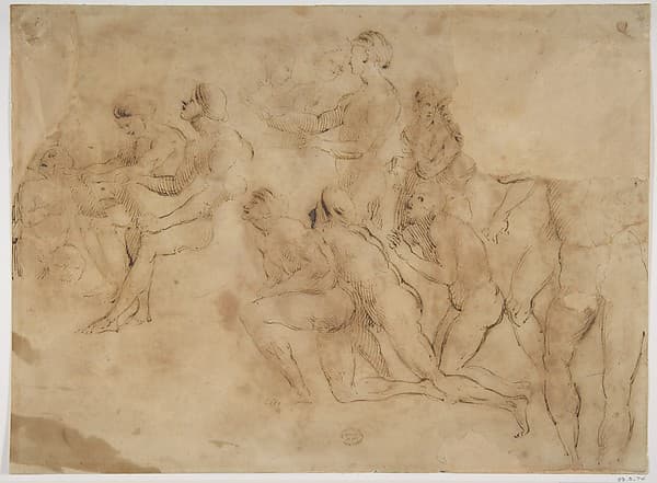 Figure studies (after Raphael's Disputa)