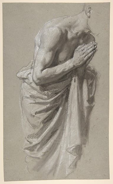 Study for Clovis (middle register; study for wall paintings in the Chapel of Saint Remi, Sainte-Clotilde, Paris, 1858)