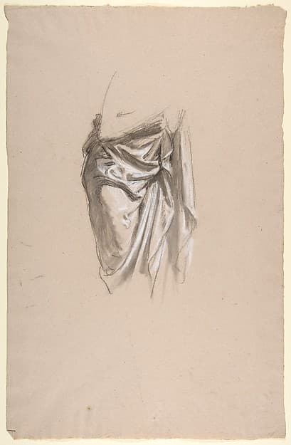 Drapery Study for Clovis (middle register; study for wall paintings in the Chapel of Saint Remi, Sainte-Clotilde, Paris, 1858)