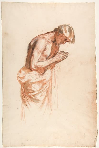 Study for Clovis (middle register; study for wall paintings in the Chapel of Saint Remi, Sainte-Clotilde, Paris, 1858)
