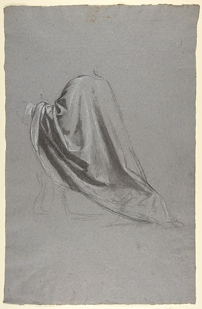 Drapery Study for a Bishop (lower register; study for wall paintings in the Chapel of Saint Remi, Sainte-Clotilde, Paris, 1858)