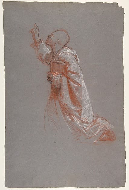 Cleric (lower register; study for wall paintings in the Chapel of Saint Remi, Sainte-Clotilde, Paris, 1858)